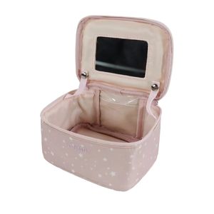 กระเป๋าเครื่องสำอางพกพาขนาดเล็กพร้อมไฟกระจก, กระเป๋าใส่ของใช้ในห้องน้ำสำหรับเดินทาง, กระเป๋าจัดระเบียบเครื่องสำอางแบบซิป น้ำหนักเบา ผลิตจากโพลีเอสเตอร์ เวียดนาม - Product Image 2