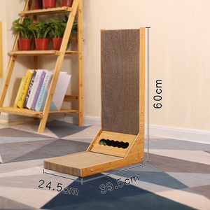 Papel corrugado en forma de L montado en la pared, cartón para rascar gatos, tablero para rascar gatos con bola de juguete para gatos - Product Image 4