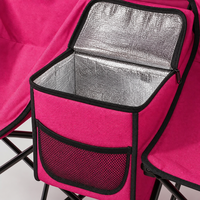 Chaise de camping pliante 2 places avec parasol et table de rangement centrale – Vente en gros