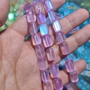 Mm1001 Trắng Matte hào nhoáng nhân tạo tổng hợp rõ ràng Moonstone sáng bóng Matte đá hình chữ nhật cột hạt - Product Image 4