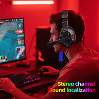 Casque de jeu filaire T-WOLF H150, casque stéréo supra-auriculaire, haut-parleur de 40 mm, microphone intégré, double prise 3,5 mm, rotation à 90 degrés, PC