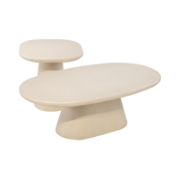 Table basse ronde moderne en ciment résistante aux taches pour salon et salle à manger