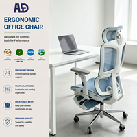 Chaise de bureau ergonomique en maille avec siège pivotant, matériaux en mousse et PU pour usage domestique ou professionnel - Fournisseur OEM en gros