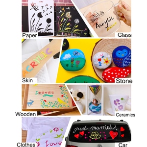 Juego de rotuladores acrílicos a base de agua impermeables de 12/18 colores para dibujo DIY en tela de cerámica de piedra-marcadores artísticos - Product Image 4