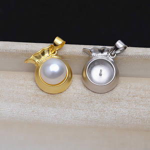 Wenchi Colgante de Plata S925 con Diseño de Bolsa de Dinero, 9mm, Modelo 14393, Accesorio DIY para Perlas, Componente de Joyería para Monedero Vacío - Product Image 1