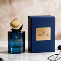 Flacons de parfum vides de luxe, bleus, ronds, 50 ml, flacon de parfum en verre 30 ml, 100 ml, avec emballage boîte et logo personnalisé