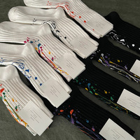 Chaussettes sport décontractées pour hommes Chaussettes tube d'art éclaboussures d'encre à la mode Chaussettes éclaboussures de peinture pour hommes