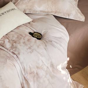 ชุดเครื่องนอนผ้าฝ้าย100% 2ชั้น250TC พิมพ์ลายพืชหรูหรา4ชิ้นออกใหม่ชุดเครื่องนอนคลุมผ้านวม & ผ้าปูที่นอนแบบสองชั้น - Product Image 4