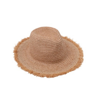 Chapeau Panama en paille de raphia pour femme, avec franges, pour l'été, la plage, la protection solaire, les vacances, les loisirs, les voyages en plein air