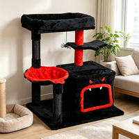 Arbre à chat de luxe moderne et écologique, personnalisable, en peluche, grand condo pour animaux, avec griffoir en bois de sisal naturel, 2 niveaux, vente en gros