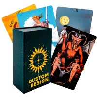 Jeu de tarot personnalisé Gold Edge avec guide Cavalier arabe de qualité supérieure pour cartes de tarot à usage familial dans une jolie boîte de jeu