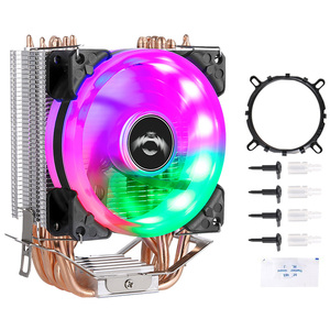 QiuzAim 6 히트 파이프 <span class=keywords><strong>CPU</strong></span> 쿨러 조용한 90 mm 데스크탑 PC 냉각 팬 조명 AMD 1700 인텔 1151 1156 1366 1200 마더 보드 - Product Image 1