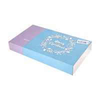 Boîte coulissante personnalisable en carton recyclé avec impression dorée, logo personnalisé, ruban et poignée pour emballage cadeau