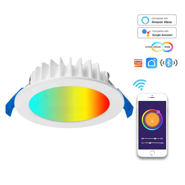 HOT Smart Led Lamp Die Cast Aluminum Waterproof IP44 10W TUYA Zigbee Bluetooth Rgb Cct Smart Home Lights Alexa Modern Lighting