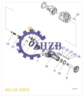 Bantalan Rol Tirus 423-22-22810 untuk As Roda Depan Wheel Loader Komatsu WA350 WA380