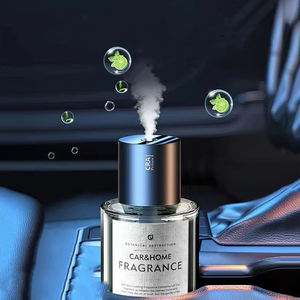 Hoogwaardige luxe zilveren metalen draagbare USB auto-luchtverfrisser <span class=keywords><strong>diffuser</strong></span> met vibratiesensor en elektrische aandrijving, lavendel en citroen - Product Image 2