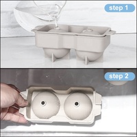 Moule à glaçons sphériques géants pour whisky, 2 cavités, pour la maison