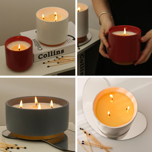 Bocaux à bougies parfumées en céramique personnalisés, cylindriques, 520 ml, 1000 ml, 1550 ml, vides, décoration d'intérieur DF1687 DF1782 DF1726 - Product Image 4