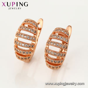 Xuping-pendientes de aro de circón múltiple para mujer, aretes de aro con abalorio, 80866 - Product Image 4