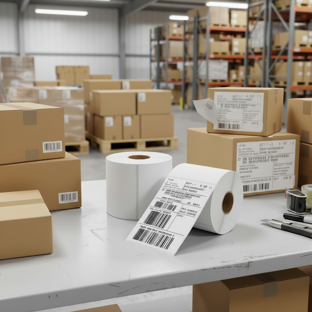 Direct Thermal Waterproof 4x6 Shipping Labels Roll Compatible with Thermal Label Printer for Grocery & Supermarket Applications