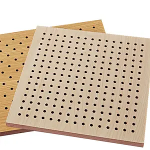 6-18mm Thickness Perforated Wooden Acoustic Panels MDF Soundproofing Materials Sound-Absorbing Panels For Office Meetinghouse