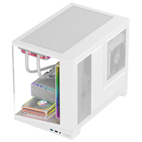 Boîtiers de PC de jeu de bureau Ruix Iceblade White Micro ATX avec filtre anti-poussière sur le dessus, supportant un AIO de 360 mm