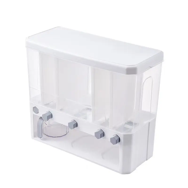 Granen Dispenser Voedsel Graan Rijst Container Emmer Grote Capaciteit 5-Grid Droog Voedsel Dispenser Opbergdoos Voor Thuis Keuken