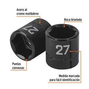 Juego de Llaves de Impacto BOX 6 de 27 mm, 6 Puntas, Accionamiento de 1/2'', TRUPER - Product Image 2