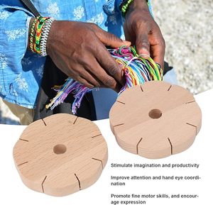 Rond Kumihimo <strong>Beading</strong> Cord Disc Braiding Plate, Wood Braided Weaving <strong>Board</strong> for DIY Bracelet - Product Image 4