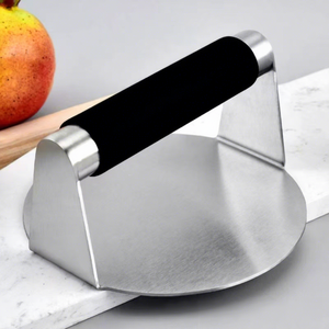 Presse à hamburgers en acier inoxydable, presse à viande ronde avec poignée en silicone résistante à la chaleur pour faire des galettes de bacon et de steak - Product Image 3