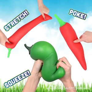 Extra-large Soft Squishy Chili Pepper Shaped Stress Relief <b>Toy</b>-Unisex 15+y Red & Green Colors - Product Image 4