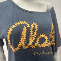 T-shirt pour femme à col rond, imprimé floral, ourlet incurvé, manches courtes, coupe ample et décontractée