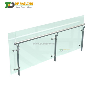DF escalera exterior vidrio balcón barandillas acero inoxidable balaustrada poste soporte Conector sin marco puerta de vidrio puerta C - Product Image 1