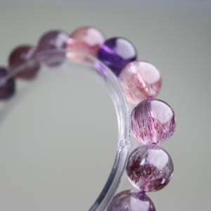 Bracelet authentique en cristal Super Seven, énergie <span class=keywords><strong>quantique</strong></span> cosmique, perles extensibles, pierre rare de méditation et de guérison, pierre de la mélodie - Product Image 5