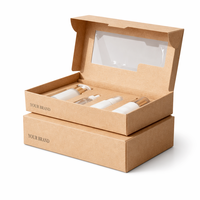 Caja de Cartón Rígido para Envíos con Logotipo Personalizado en Relieve, Inserto de EVA, Reciclable, para Set de Cosméticos y Cuidado de la Piel, con Ventana Transparente de PVC
