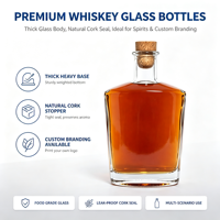 Contenant en verre à facettes angulaires pour spiritueux, base lourde, idéal pour l'emballage de coffrets cadeaux de liqueurs (vente en gros)