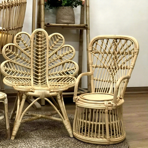 Foto en la fábrica: silla para niños tejida con ratán natural, silla para muñecas, segura para la salud del bebé - Product Image 1
