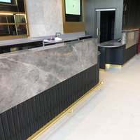 Meubles de restaurant modernes personnalisés en marbre Corian noir, comptoirs, tables de travail, usage commercial