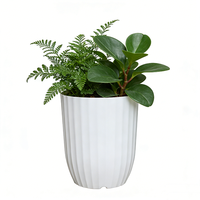Grands pots en plastique pour plantes d'intérieur, pots à fleurs blancs, jardinières d'extérieur avec trou de drainage