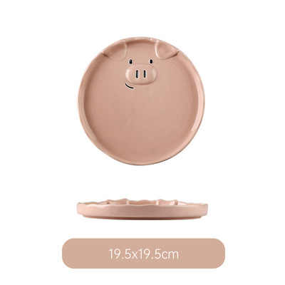 ZC Cute Bowl Set Ceramic Japanese Cartoon Ceramic Plate Dinnerware Home Creative  Breakfast Plate Bowl Dinner Set Dinnerware