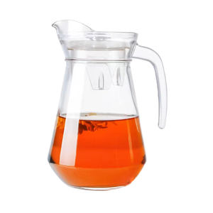 Carafe en verre de 1,3 L avec couvercle et poignée en verre, design classique pour thé glacé, eau froide, jus, usage domestique - Product Image 1