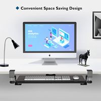Support de clavier coulissant moderne en métal, extensible, à fixation par pince en C, grand format, stable, idéal pour hôtels, écoles et vente en gros