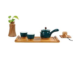 Xilu Bamboo <b>Tea</b> Tray Rectangular Solid Wood Mini <b>Tea</b> <b>Set</b> For Dry Brewing Japanese Style Durable - Product Image 2