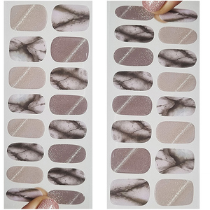 Smoky Marble Nail Sticker UV <b>Gel</b> Urethane Non Toxic BPA Free Bulk Bag Papercard Custom Logo Available - Product Image 4