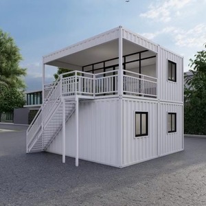 <span class=keywords><strong>Maison</strong></span> conteneur modulaire préfabriquée extensible 2/3 chambres avec panneaux solaires, écologique, pour vie hors réseau, atelier ou usage scolaire - Product Image 1