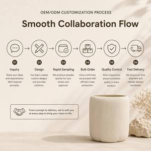 <span class=keywords><strong>Vaso</strong></span> per <span class=keywords><strong>Fiori</strong></span> Moderno <span class=keywords><strong>in</strong></span> Argilla Fibrosa a Forma di Petalo, Stile Crema, Leggero con Bordo Ondulato, Modello JiMu 0269B per Interni ed Esterni, Giardino e Casa - Product Image 3