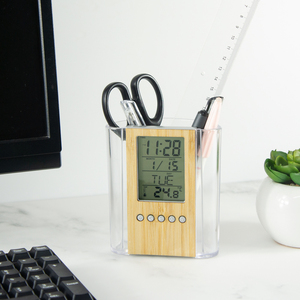 โฮมออฟฟิศโรงเรียนโต๊ะดิจิตอลผู้ถือปากกานาฬิกาปลุก <span class=keywords><strong>LCD</strong></span> พร้อมปฏิทิน - Product Image 2