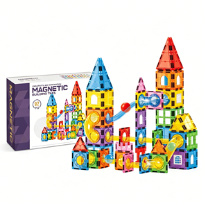 <strong>Ball</strong> Tube <strong>Magnetic</strong> Plates Plastic 92PCS 76PCS <strong>Magnetic</strong> Building Blocks STEM Educational Construction Toy for Kids Gift - Product Image 4