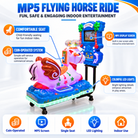 Manège MP5 Flying Horse à monnayeur pour enfants, machine de balançoire intérieure en plastique pour enfants, avec système de récompense arcade