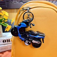 Porte-clés moto créatif en alliage PVC, design sportif et mignon, jouet pédalier à rétrofriction, léger, étanche, cadeau